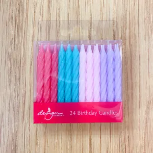 24 Birthday Candles Fun Colors