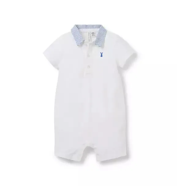 Baby Bunny Collared Pique Romper