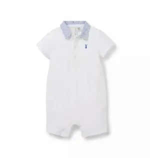 Baby Bunny Collared Pique Romper