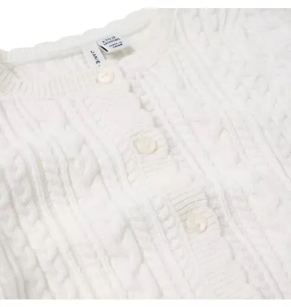 Baby Cable Knit Cardigan - Jet Ivory