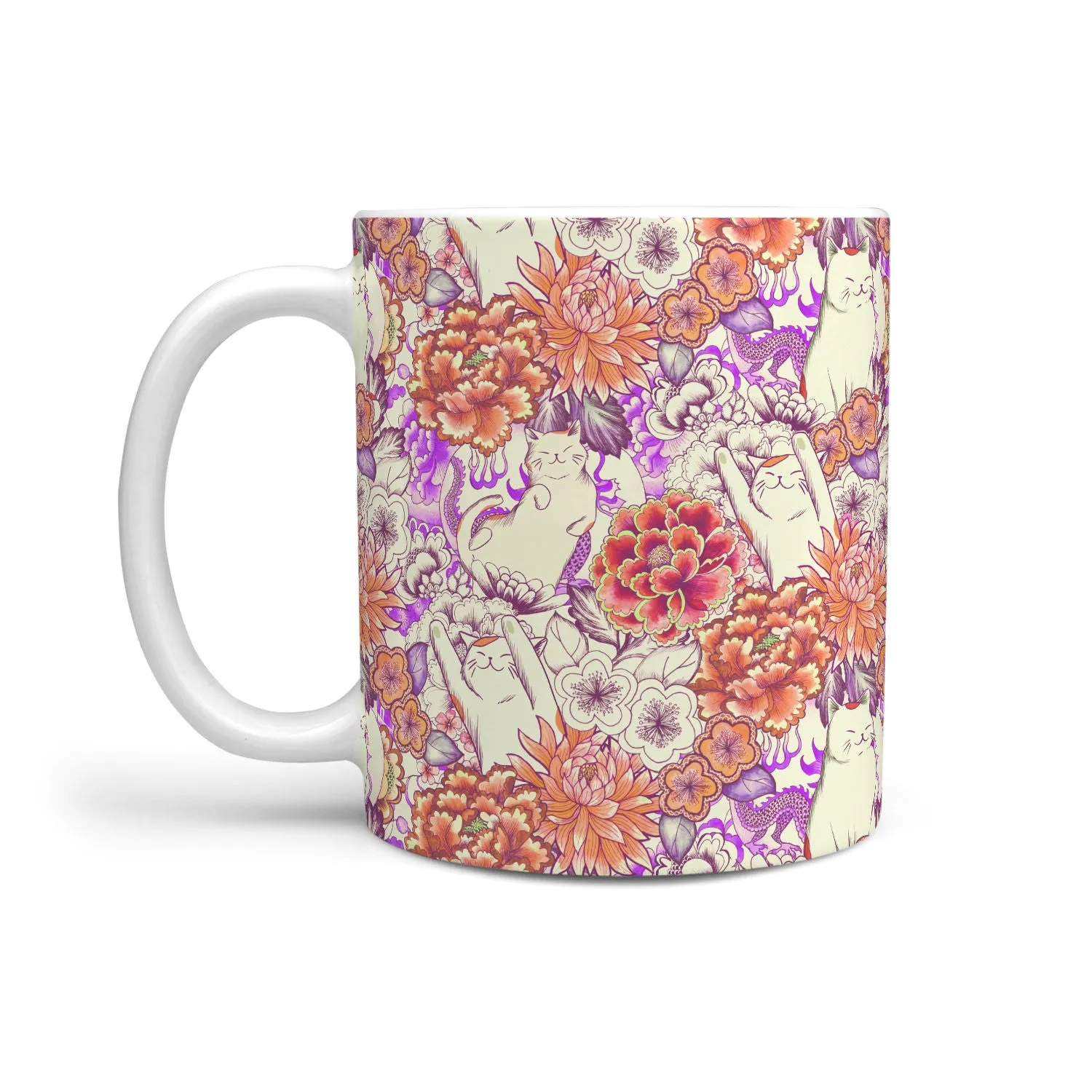 Cats and Flowers Mug