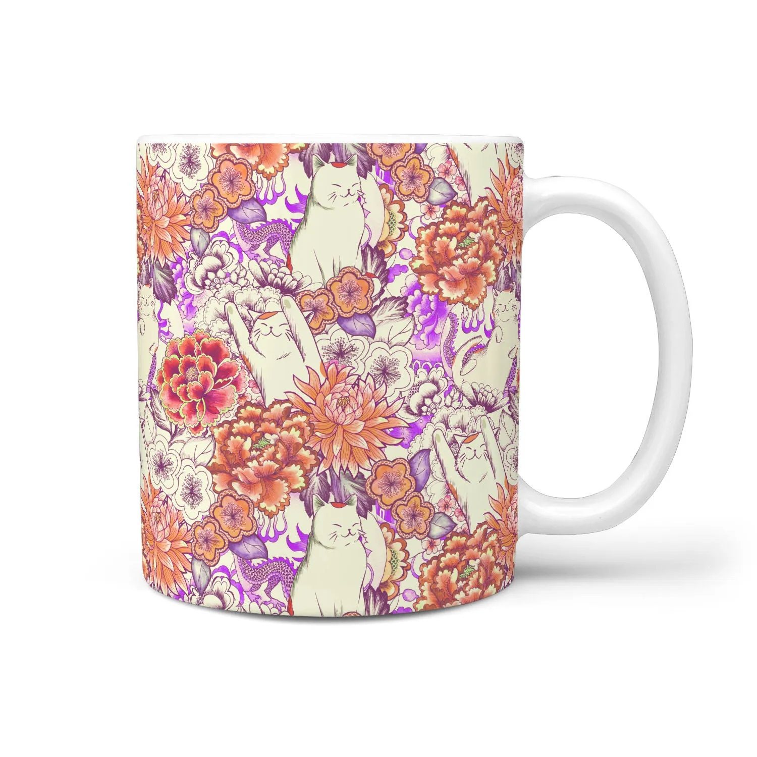 Cats and Flowers Mug
