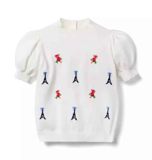 Eiffel Tower Sweater - Jet Ivory