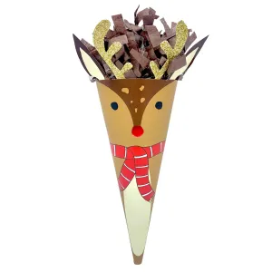 Mini Surprise Cone-Christmas-Reindeer w/Golden Antlers