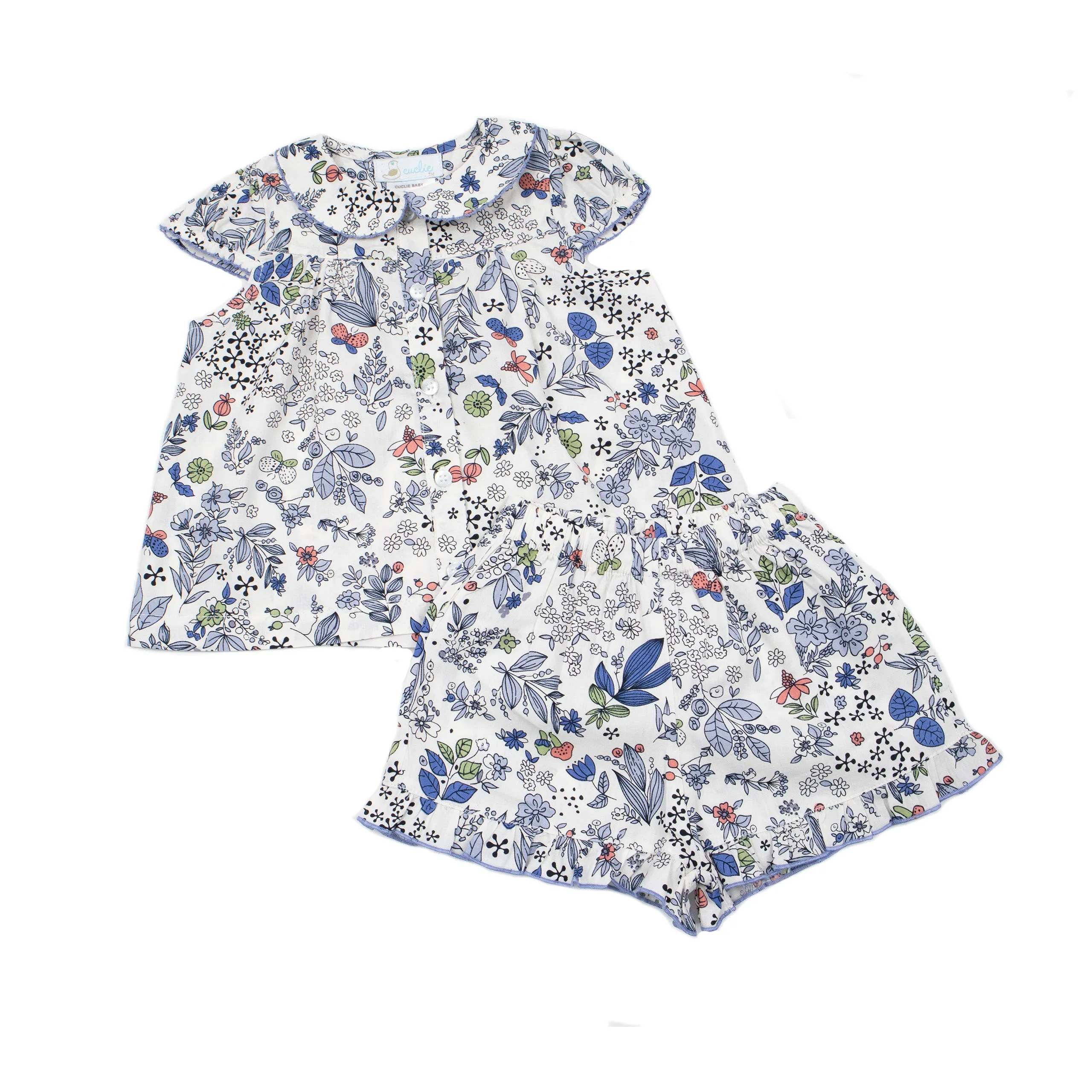 Round Collar Blouse, Infant, Blue Multi