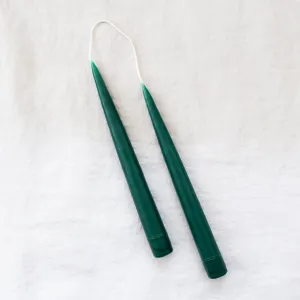 Set of 2 Taper Candles - Forest Green